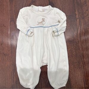 The Beaufort Bonnet Company Cream Footie with Reindeer Design